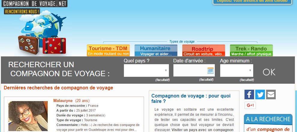 rencontre pour voyageur