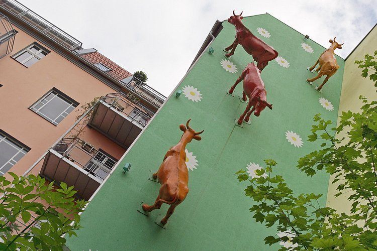 Berlin insolite street art mur vache