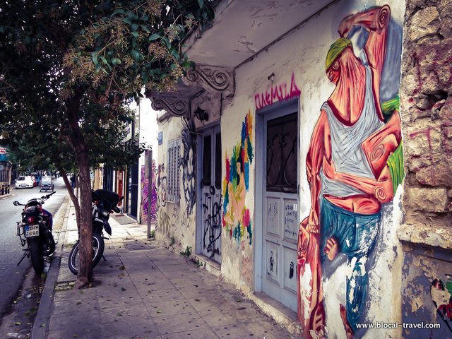 Street art dans le quartier de Metaxourgeio