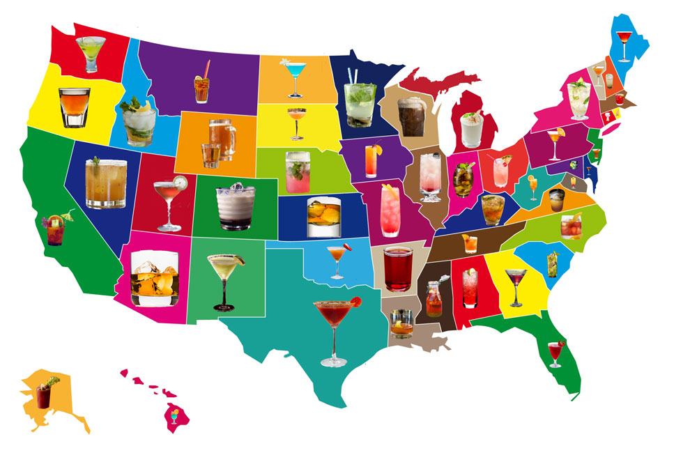 La Carte Des Usa Speciale Cocktail Voyage Insolite