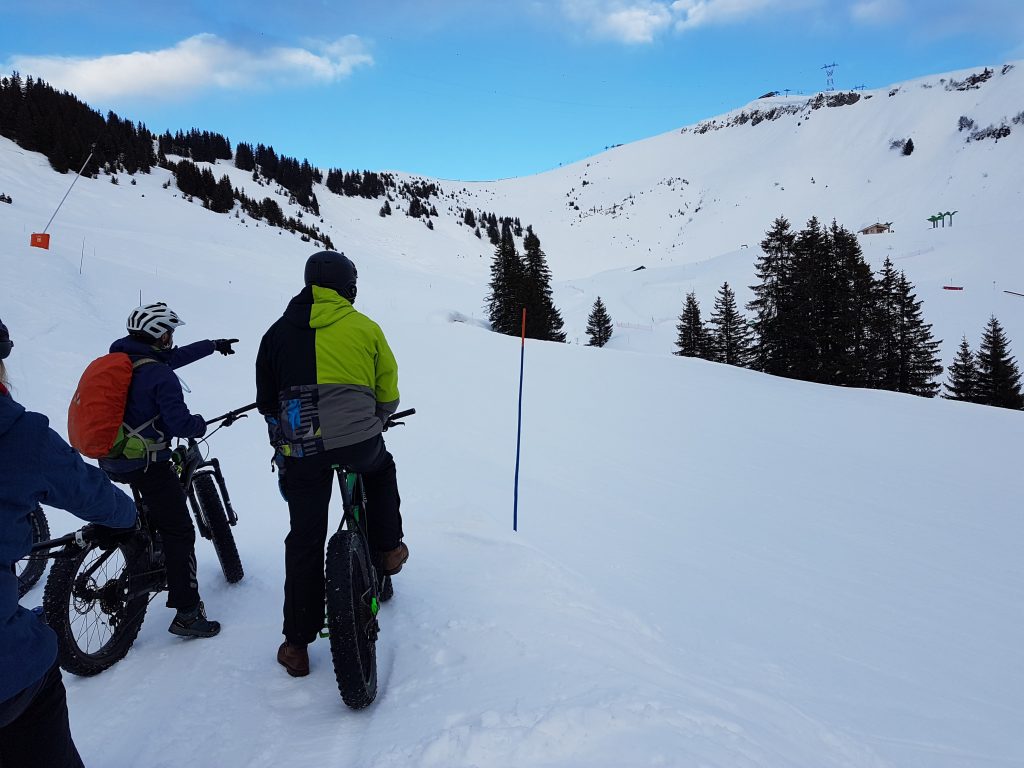 Fatbike sur la neige aux Carroz