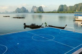 stade de foot flottant Thailande
