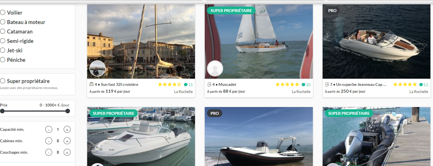 location de bateau entre particulier
