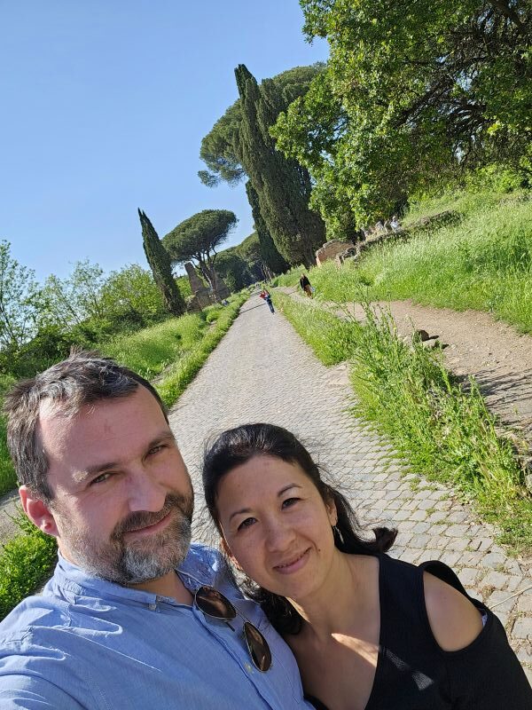 via Appia Antica scooter vespa à Rome