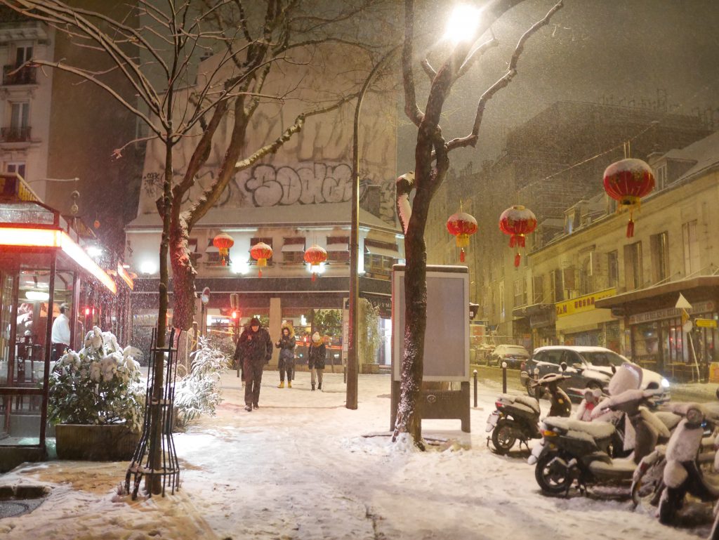paris belleville sous la neige