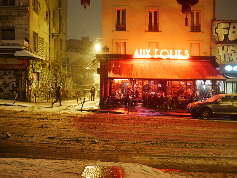 paris belleville sous la neige