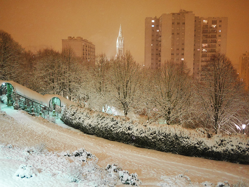 paris belleville sous la neige