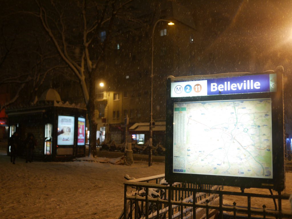 paris belleville sous la neige