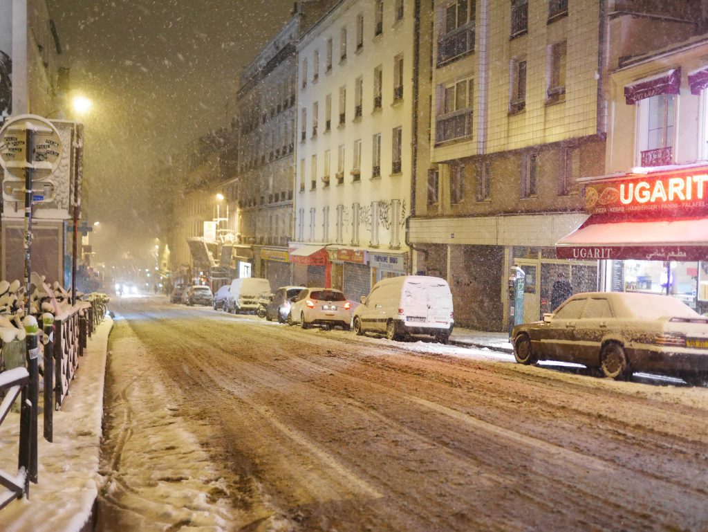paris belleville sous la neige