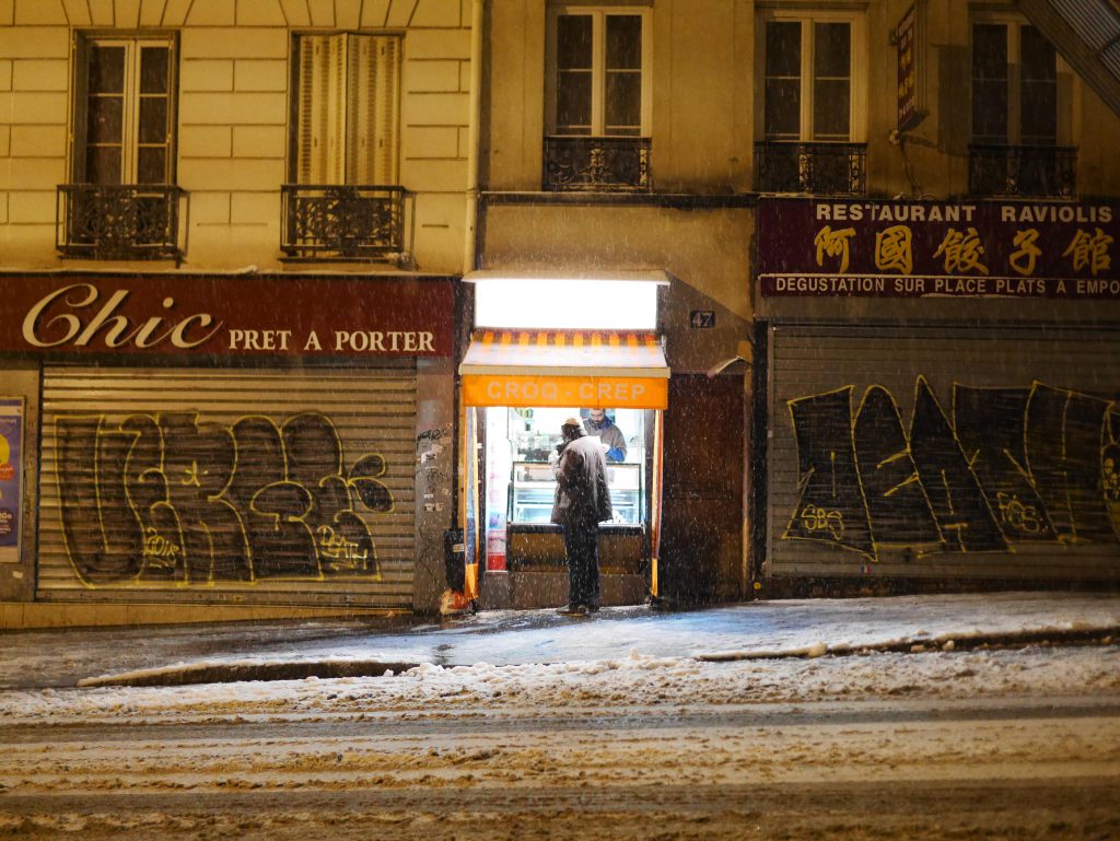 paris belleville sous la neige