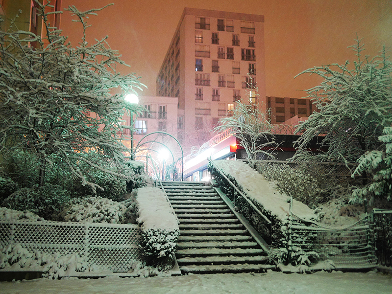 paris belleville sous la neige