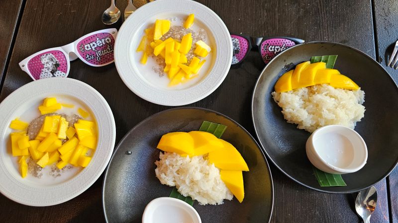 tapioca fruit et riz gluant mangue restaurant thailandais paris 11